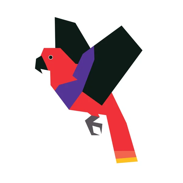 Bir kuşun renkli soyut geometrik vektör çizimi.