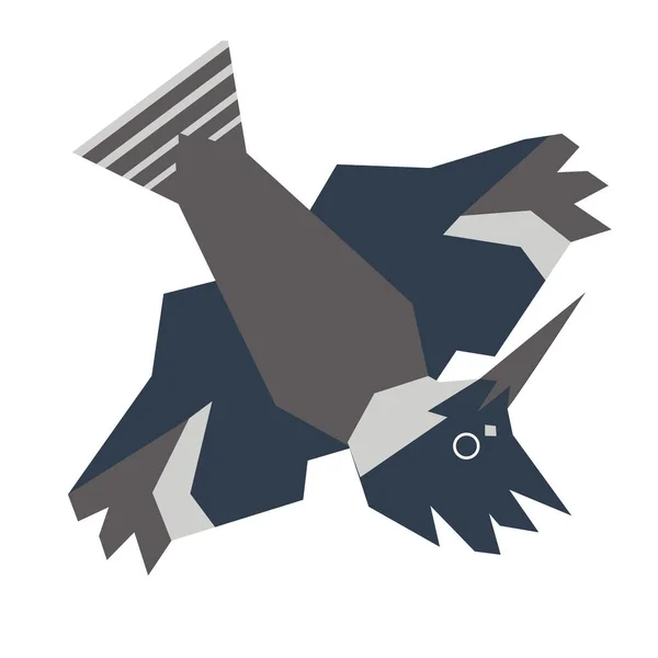 Bir kuşun renkli soyut geometrik vektör çizimi.