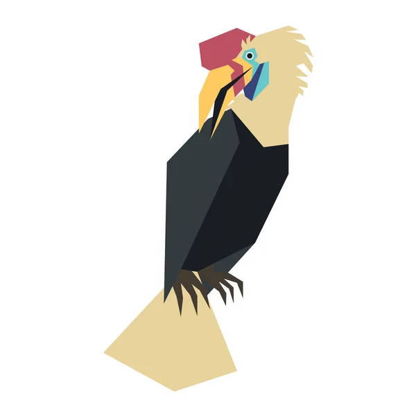Färgglad Abstrakt Geometrisk Vektor Illustration Fågel — Stockfoto