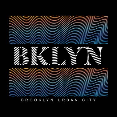 BROOKLYN tasarım tipografisi, Grunge arkaplan vektör tasarımı metin çizimi, işaret, t-shirt grafikleri, yazdırma.