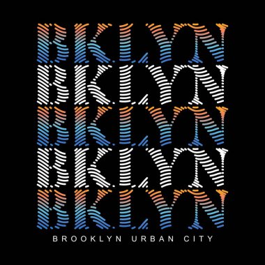 BROOKLYN tasarım tipografisi, Grunge arkaplan vektör tasarımı metin çizimi, işaret, t-shirt grafikleri, yazdırma.