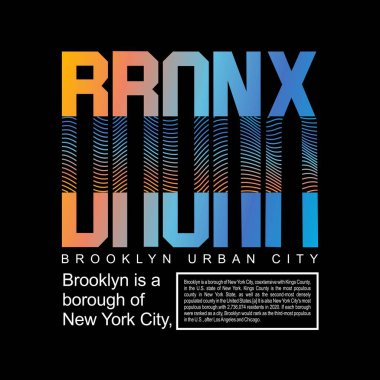 BRONX BROOKLYN tasarım tipografi, vektör tasarım metin illüstrasyonu, işaret, t-shirt grafikleri, yazdırma.