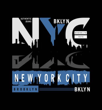 NEW YORK CITY tasarım tipografisi, vektör tasarımı metin illüstrasyonu, poster, afiş, broşür, kartpostal, imza, t-shirt grafikleri, yazdırma vs.