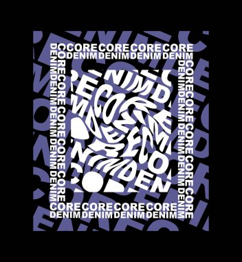 CORE DENIM tasarım tipografisi, vektör tasarım metin illüstrasyonu, poster, afiş, broşür, kartpostal, imza, t-shirt grafikleri, yazdırma vs.