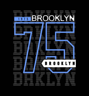 Brooklyn 75 tipografi tişört tasarımı grafiksel baskı