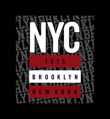 NYC New York 1975 tipografi tişört tasarımı grafik baskı