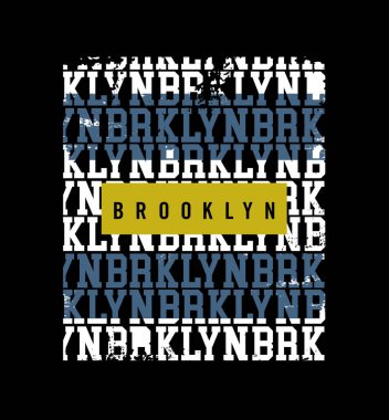 Brooklyn metin arkaplan tipografi tişört tasarımı grafik pri