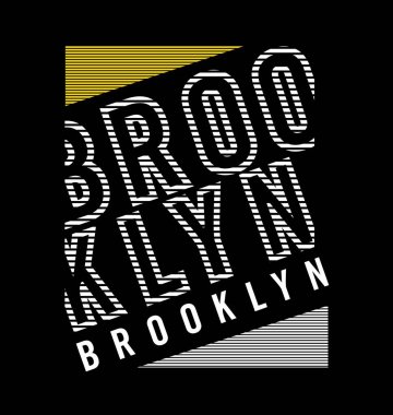 BROOKLYN tasarım tipografi, vektör tasarım metin illüstrasyonu, işaret, t gömlek grafikleri, yazdırma.