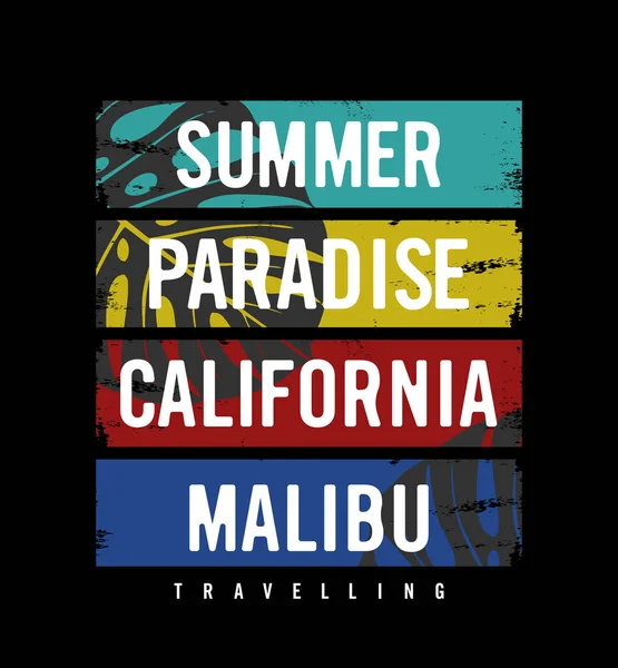 Yaz cenneti California Malibu tipografi tişört tasarımı gr