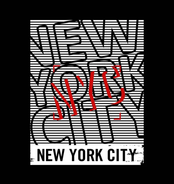 ニューヨーク市のデザインタイポグラフィ ベクトルデザインテキストイラスト サイン Tシャツグラフィック プリント — ストックベクタ