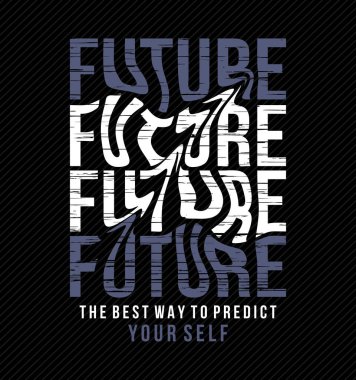 FUTURE slogan tasarım tipografisi, vektör tasarım metin illüstrasyonu, poster, afiş, broşür, kartpostal, imza, t-shirt grafikleri, baskı vs.