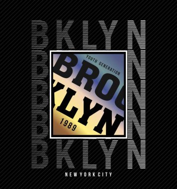 BROOKLYN SQUARE havalı tasarım tipografi, vektör tasarım metin illüstrasyonu, poster, afiş, broşür, kartpostal, imza, t gömlek grafikleri, baskı vs.