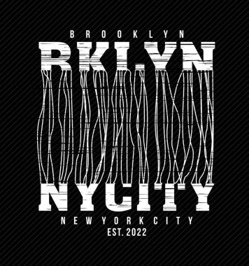 Brooklyn New York şehri tasarım tipografisi, vektör tasarım metin illüstrasyonu, poster, afiş, broşür, kartpostal, imza, t-shirt grafikleri, baskı vs.