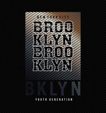 BROOKLYN tasarım tipografisi, vektör tasarım metin illüstrasyonu, poster, afiş, broşür, kartpostal, imza, t-shirt grafikleri, yazdırma vs.