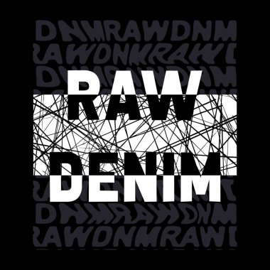 Ham DENIM tasarım tipografisi, vektör tasarım metin illüstrasyonu, poster, afiş, broşür, kartpostal, imza, t-shirt grafikleri, baskı vs.