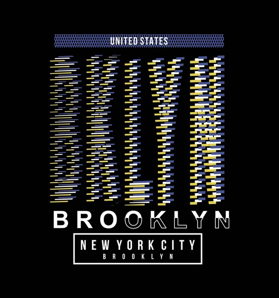 Brooklyn Design Typographie Dessin Vectoriel Illustration Texte Affiche Bannière Dépliant — Image vectorielle