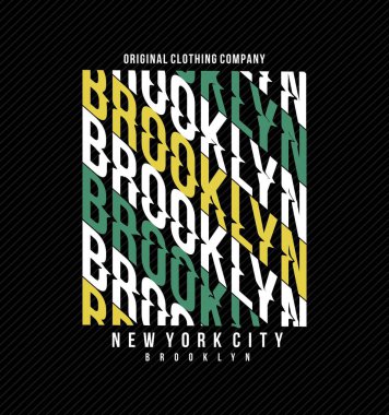 BROOKLYN tekrar tasarım tipografisi, vektör tasarımı metin illüstrasyonu, poster, afiş, broşür, kartpostal, imza, t-shirt grafikleri, yazdır vs.
