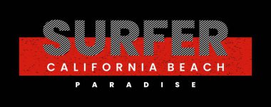 California Sörfçü tasarım tipografisi, vektör tasarım metin illüstrasyonu, imza, t-shirt grafikleri, baskı.