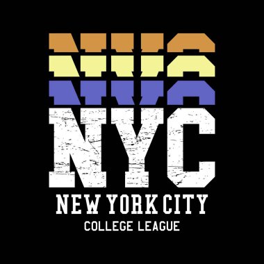 NYC tasarım tipografisi, vektör tasarım metin illüstrasyonu, imza, t-shirt grafikleri, baskı.