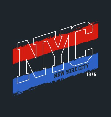 NYC tasarım tipografisi, vektör tasarım metin illüstrasyonu, imza, t-shirt grafikleri, baskı.