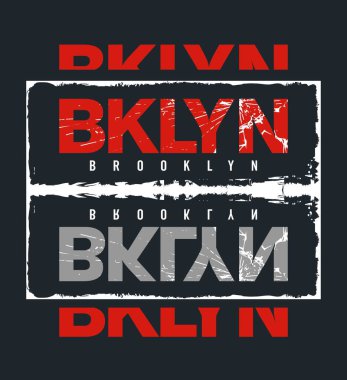 BKLYN Brooklyn tasarım tipografisi, vektör tasarım metin illüstrasyonu, işaret, t gömlek grafikleri, yazdırma.