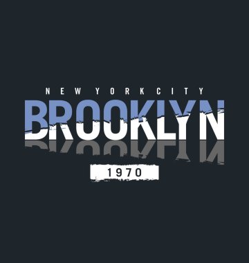 BROOKLYN tasarım tipografi, vektör tasarım metin illüstrasyonu, işaret, t gömlek grafikleri, yazdırma.