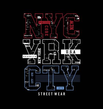NEW YORK CITY tasarım tipografi, vektör tasarım metin illüstrasyonu, işaret, t gömlek grafikleri, yazdırma.