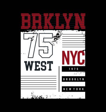 BROOKLYN tasarım tipografisi, vektör tasarım metni çizimi, imza, t-shirt grafikleri, baskı. vs.