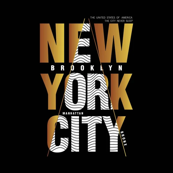 Nueva York City Tipografía Diseño Ilustración Texto Diseño Vectorial Signo — Vector de stock