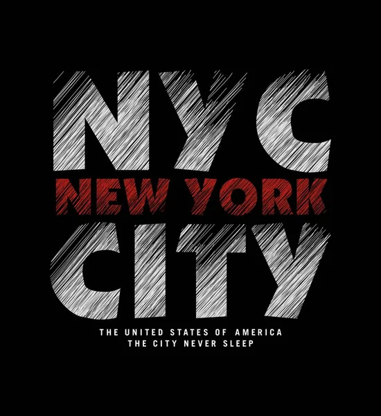 ニューヨーク市デザインタイポグラフィグランジ背景ベクトルデザインテキストイラスト サイン Tシャツグラフィック プリント — ストックベクタ