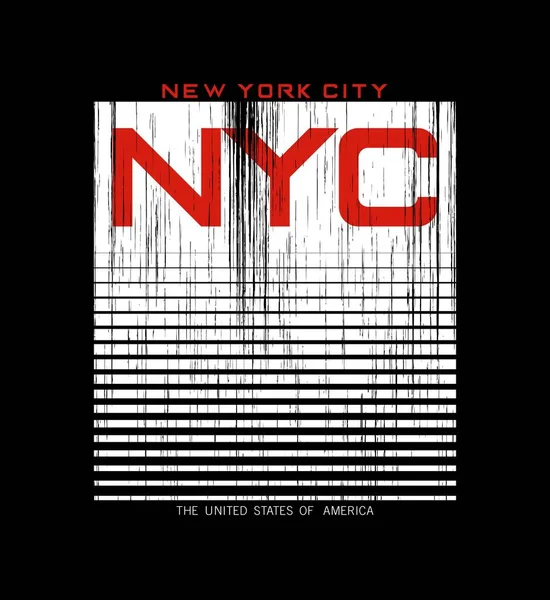 ニューヨーク市デザインタイポグラフィ ベクトルデザインテキストイラスト サイン Tシャツグラフィック プリント — ストックベクタ