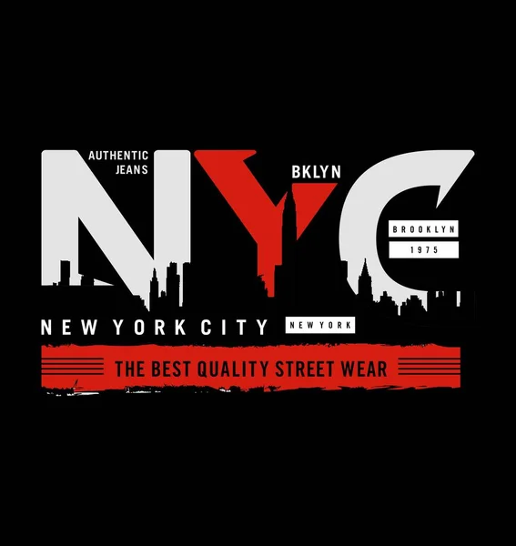 New York City Design Typography Vector Design Text Illustration Sign — 图库矢量图片