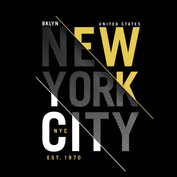 Nueva York City Tipografía Diseño Ilustración Texto Diseño Vectorial Signo — Vector de stock