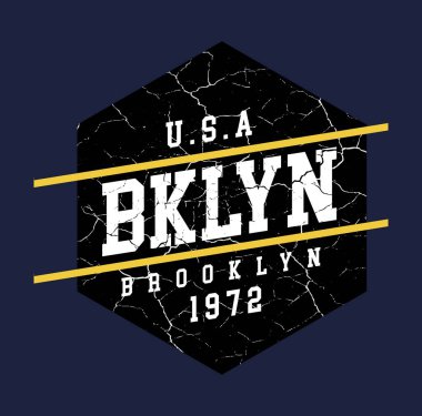 Brooklyn ABD tasarım tipografisi, vektör tasarım metin illüstrasyonu, imza, t-shirt grafikleri, baskı.