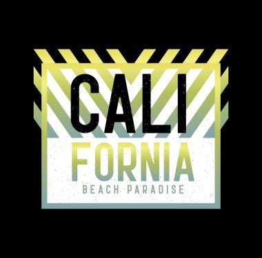 CALIFORNIA PARADISE tasarım tipografi, vektör tasarım metin illüstrasyonu, işaret, t-shirt grafikleri, yazdırma.