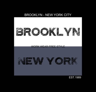 BROOKLYN New York tasarım tipografi, vektör tasarım metin illüstrasyonu, işaret, t gömlek grafikleri, yazdırma vs.