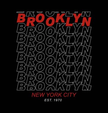BROOKLYN Metin Tasarımı tipografisi, vektör tasarım metni illüstrasyonu, imza, t-shirt grafikleri, yazdırma vs.