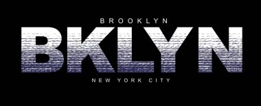 Etkili tasarım tipografisi olan BROOKLYN, vektör tasarımı metin illüstrasyonu, işaret, t gömlek grafikleri, yazdırma vs.