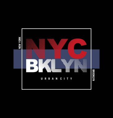 New York New York Brooklyn tasarım tipografisi, vektör tasarım metin çizimi, imza, t-shirt grafikleri, baskı vs.