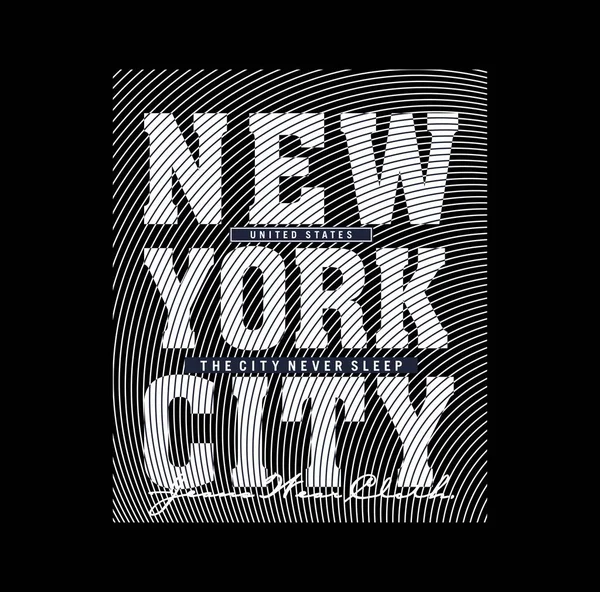 ニューヨーク市のデザインタイポグラフィ ベクトルデザインテキストイラスト サイン Tシャツグラフィック プリント — ストックベクタ