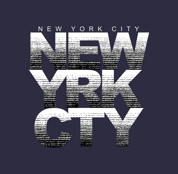 Nueva York City Tipografía Diseño Fresco Ilustración Texto Diseño Vectorial — Vector de stock