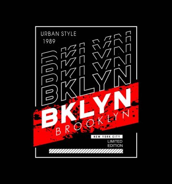 BROOKLYN tasarım tipografisi, vektör tasarım metin illüstrasyonu, poster, afiş, broşür, kartpostal, imza, t-shirt grafikleri, yazdırma vs.