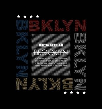 BROOKLYN tasarım tipografisi, vektör tasarım metin illüstrasyonu, poster, afiş, broşür, kartpostal, imza, t-shirt grafikleri, yazdırma vs.
