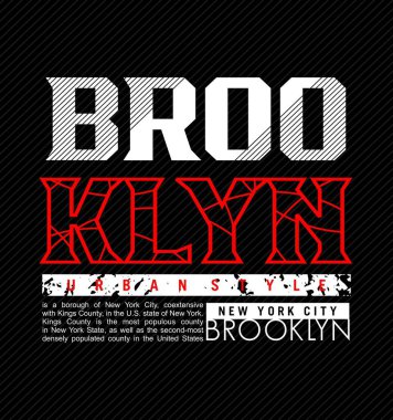 BROOKLYN tasarım tipografisi, vektör tasarım metin illüstrasyonu, poster, afiş, broşür, kartpostal, imza, t-shirt grafikleri, yazdırma vs.