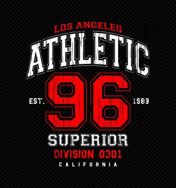 ATHLETIC 96 tasarım tipografisi, vektör tasarım metin illüstrasyonu, poster, afiş, broşür, kartpostal, imza, t-shirt grafikleri, baskı vs.