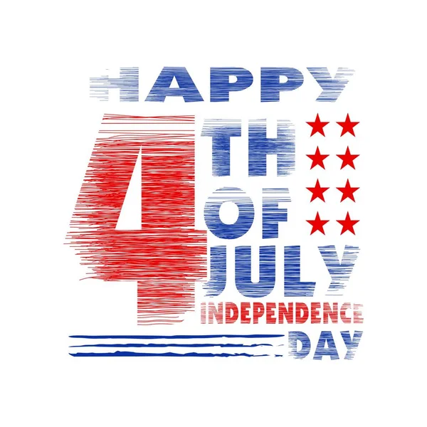 Independence Day 4Th July Design Typography Vector Design Text Illustration — Stock Vector