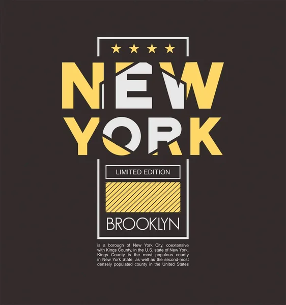Nueva York City Diseño Tipografía Ilustración Texto Diseño Vectorial Cartel — Vector de stock