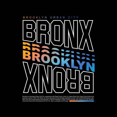 BRONX Brooklyn renkli tasarım tipografisi, vektör tasarım metin tasarımı illüstrasyonu, poster, afiş, broşür, kartpostal, imza, t-shirt grafikleri, baskı vs.