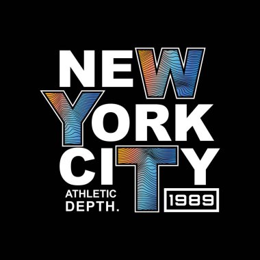 NEW YORK CITY tasarım tipografisi, vektör tasarımı metin illüstrasyonu, poster, afiş, broşür, kartpostal, imza, t-shirt grafikleri, yazdırma vs.