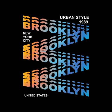 BROOKLYN tekrar tasarım tipografisi, vektör tasarımı metin illüstrasyonu, poster, afiş, broşür, kartpostal, imza, t-shirt grafikleri, yazdır vs.
